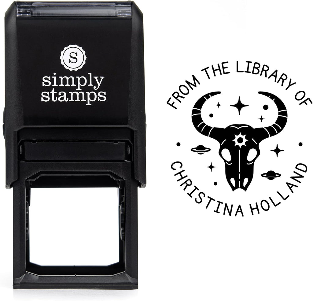 from The Library of Embossers & Stamps for Fantasy Book Readers | Custom Embosser | Custom Stamp | Ex Libris | Elevate Your Fantasy Collection of Stories and Novels (Design 4, Self-Inking Stamp)