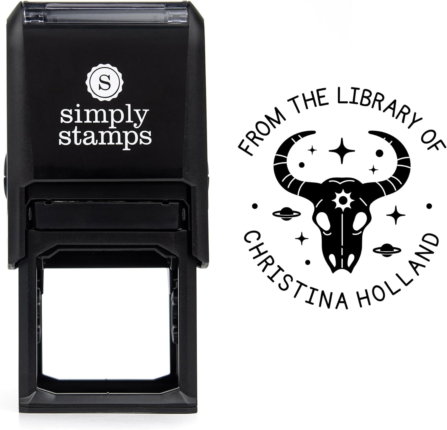 from The Library of Embossers & Stamps for Fantasy Book Readers | Custom Embosser | Custom Stamp | Ex Libris | Elevate Your Fantasy Collection of Stories and Novels (Design 4, Self-Inking Stamp)