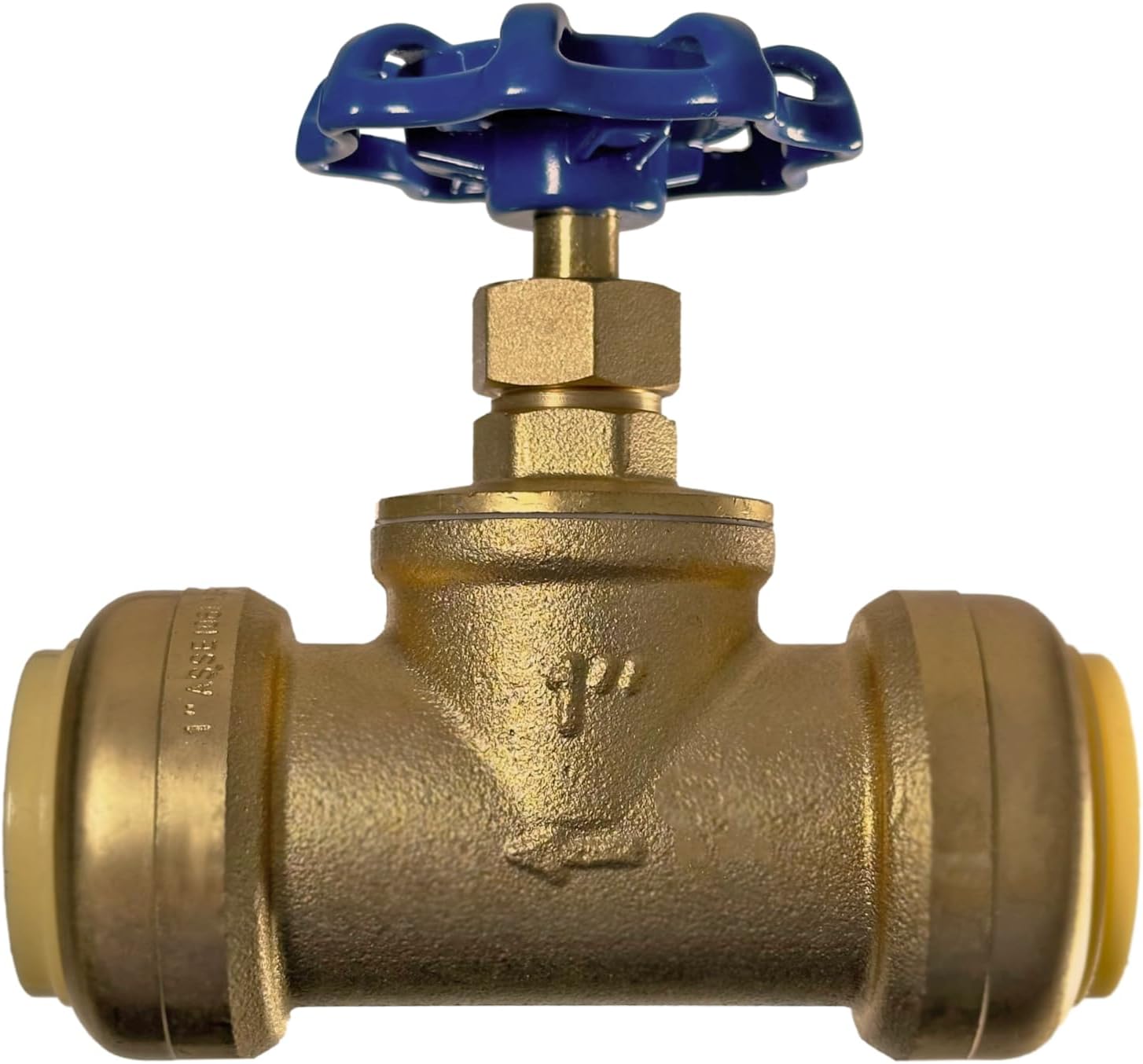 1 inch Push Fit Stop Valve with Drain and Vent, Push to Connect Brass Plumbing Fitting, Pex Pipe, Copper, CPVC, PE-RT, HDPE, 2-5-3=5, 5 Pieces