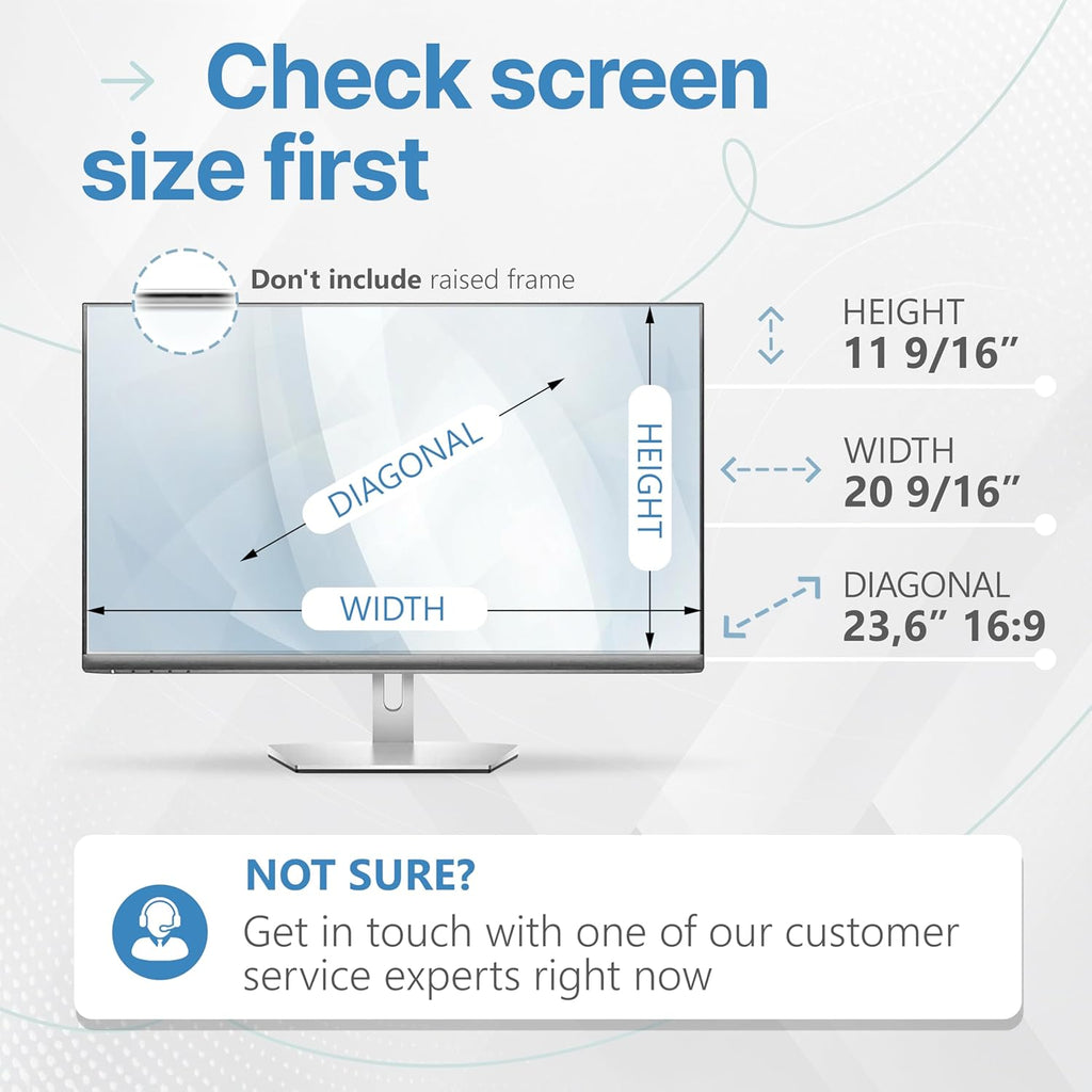 VINTEZ 23.6 Inch 16:9 Privacy Screen for Computer Monitor and Laptop - Anti Glare Protector Film Blue Light Filter Eye Protection - Computer Screen Privacy Shield, [1 Pack]