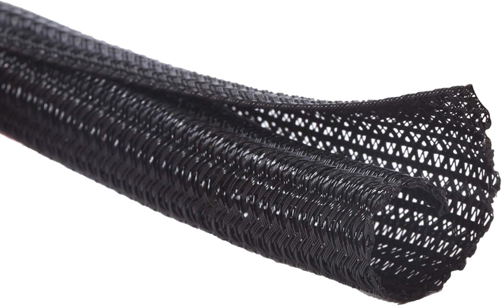 Alex Tech 6.6ft - 1.5 inch Cord Protector Wire Loom Tubing Cable Sleeve Split Sleeving for USB Cable Power Cord Audio Video Cable - Protect Cat from Chewing Cords - Black