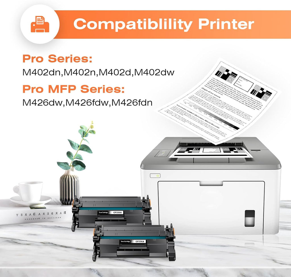 26A CF226A Toner Cartridge Compatible with HP CF226A 26A 26X CF226X Cartridge for M402n M402dn M402d M402dw MFP M426fdw M406dw M426fdn Printer Toner