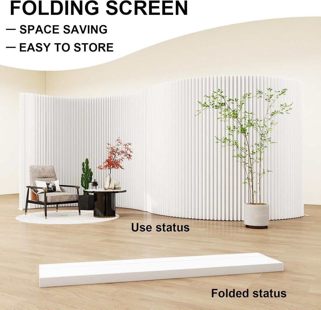 Paper Room Divider,Portable Office Partition Wall,Folding Privacy Paper Screen,Wall Dividers for Room Seperation,Indoor Freestanding Partition for Home Office Studio Exhibition -L9.84*W1.15 *H5.91 ft