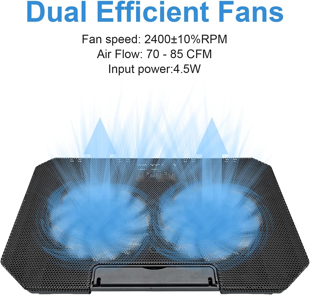 Laptop Cooling pad Laptop Cooler Stand Laptop Fan Cooling pad for 11-15.6 Inch Gaming Notebooks, 2 Turbine Fans,4 Angle Adjustable Laptop Cooling Stand (Black)