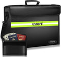 File Organizer Bag with Removable Folder Layers/Wallet,6500°F Fireproof Document Organizer with Lock&Reflective Strip,Portable Home Travel Safe Storage Box for Important Documents(14.1x9.5x4.2 inches)