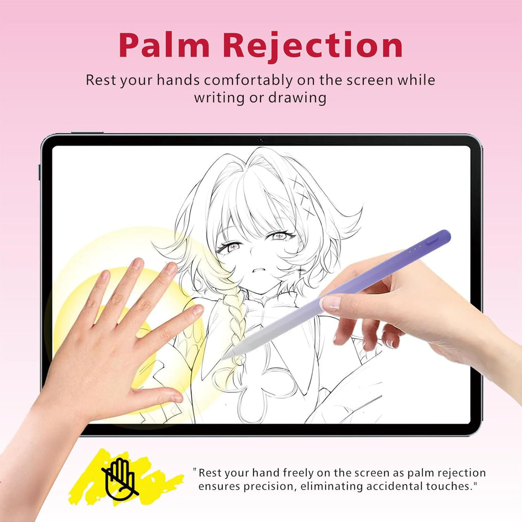Stylus Pen for iPad,14Mins Fast Charge for Apple Pencil,Palm Rejection,Tilt Sensitivity, Pen for iPad11/10/9/8/7/6, Pro 12.9"/11"/13" M4, Mini 6/5, Air 5/4/3/11"-13" M2/M3 with Polishing Cloth