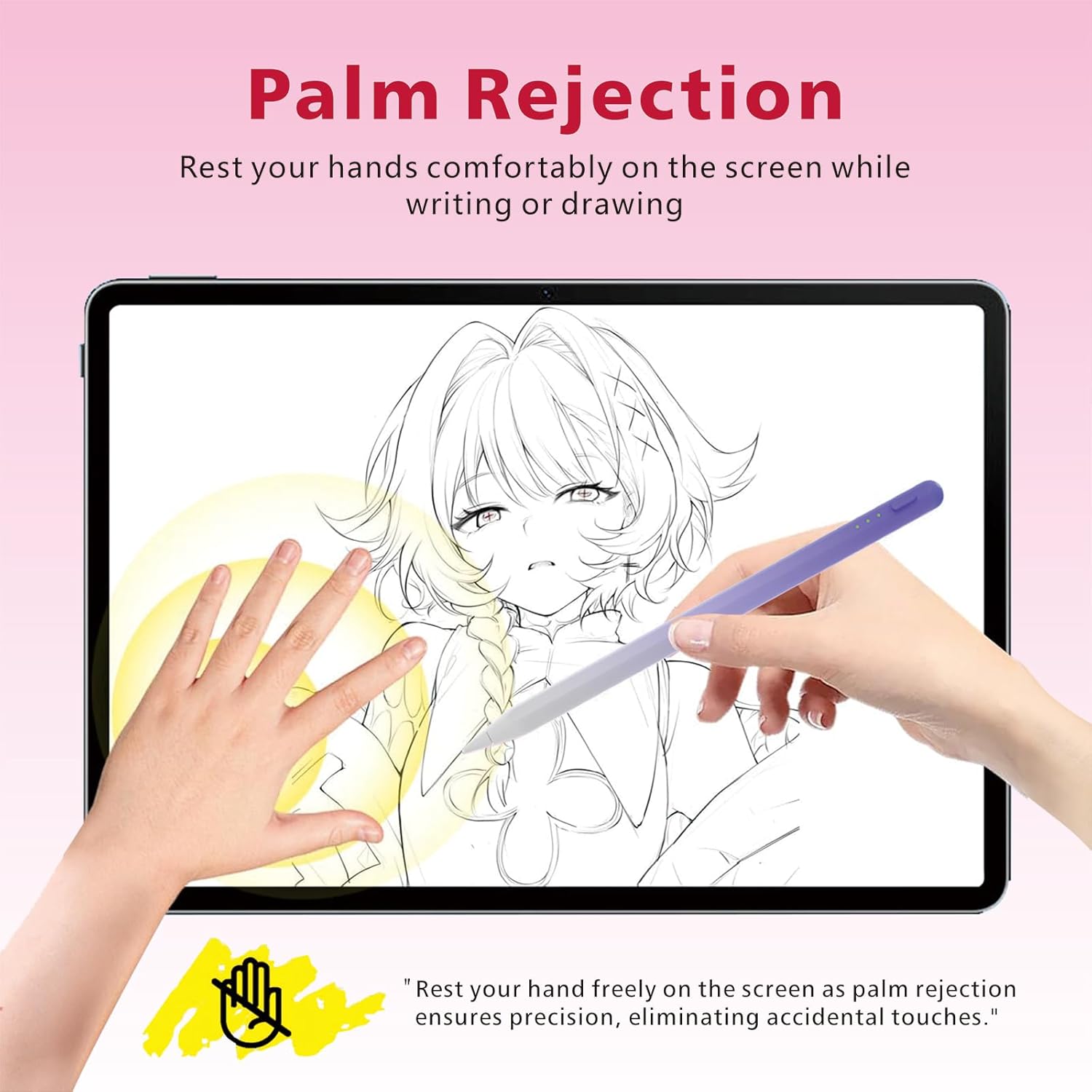 Stylus Pen for iPad,14Mins Fast Charge for Apple Pencil,Palm Rejection,Tilt Sensitivity, Pen for iPad11/10/9/8/7/6, Pro 12.9"/11"/13" M4, Mini 6/5, Air 5/4/3/11"-13" M2/M3 with Polishing Cloth
