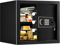 1.5 Cub Fireproof Safe for HOME USE, Anti-Theft Digital Security Safety Box with Electronic Keypad, Spare Keys and Removable Shelf, Home Safe Box Fireproof Waterproof for Money Medicine Document