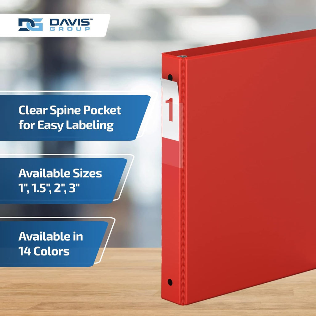 Premium Economy 6-Pack 3-Ring Binders for School or Office, Round-Ring Binders, 1 Inch, Red