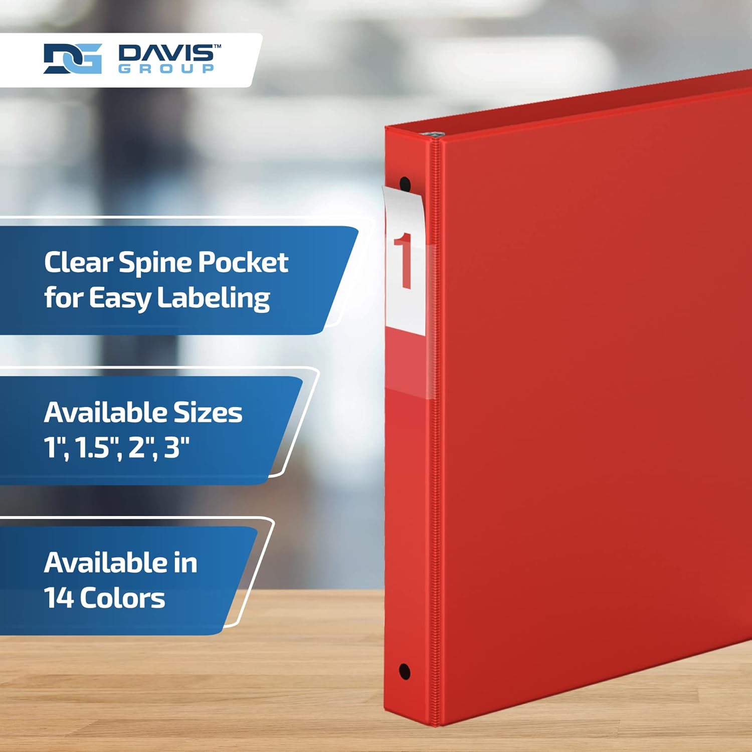 Premium Economy 6-Pack 3-Ring Binders for School or Office, Round-Ring Binders, 1 Inch, Red