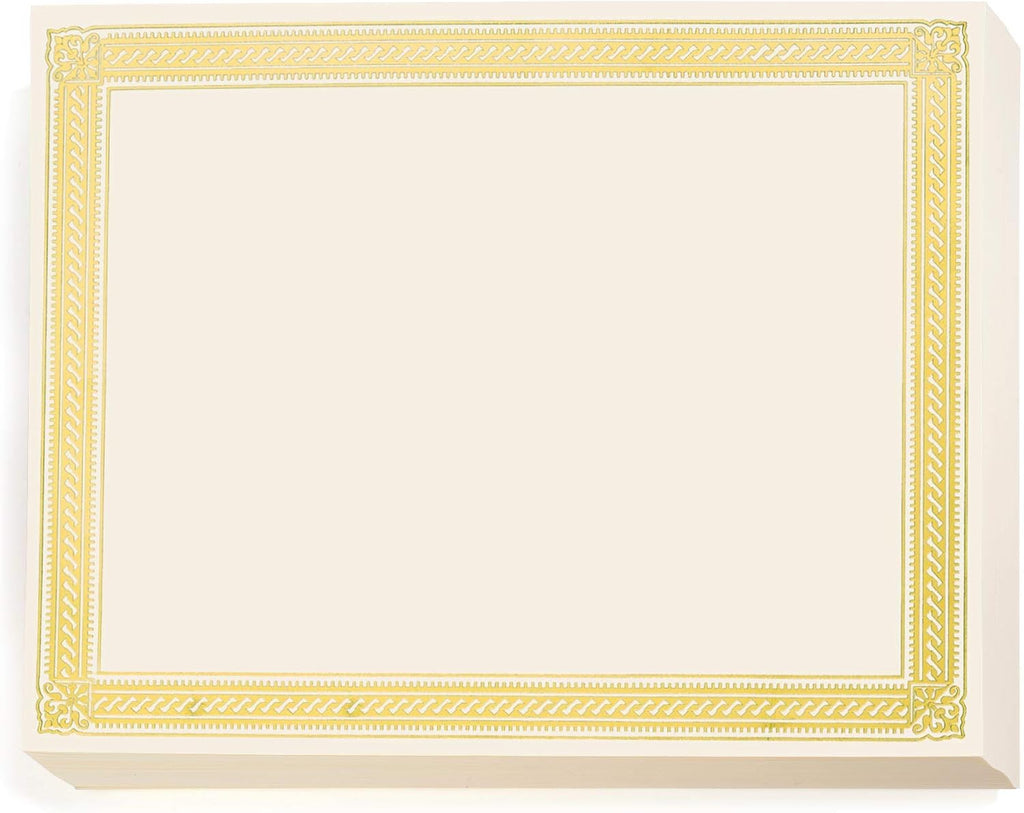 PaperDirect Gold on Cream Elite Specialty Certificates, 8½ x11, Foil Accents, 50 Count, Certificates And Awards Paper, For School, Work, Diplomas & Award Certificates