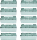 -Large Portable Caddy, DIY Dividers, 8 Compartments, School Office Supplies Home Business Organizer,Portable Basket with Handle Storage Organizer Modern Made in USA (10 PACK, Mint)