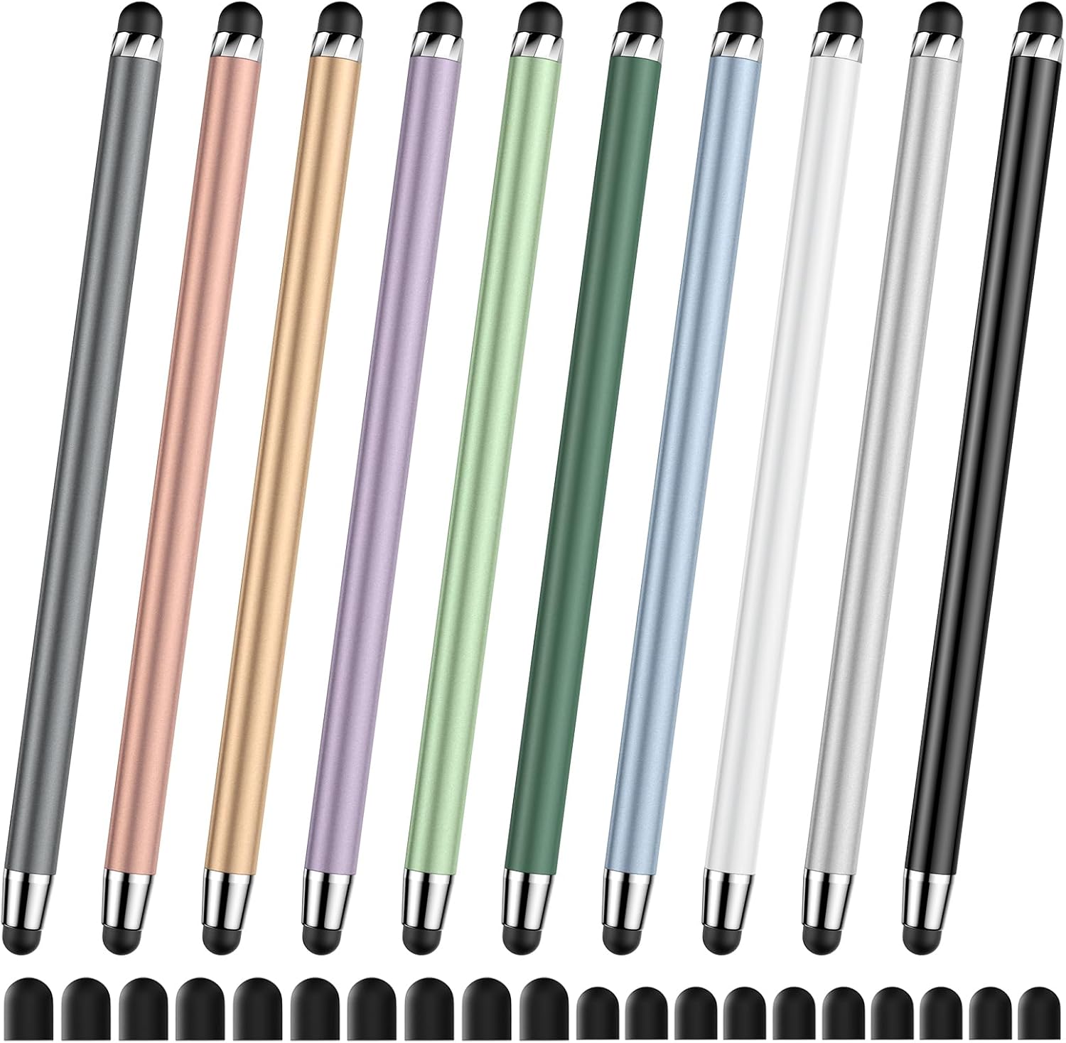 10 PCS Stylus,Stylus Pen for Touchscreen,Stylus 2-in-1 High Sensitivity & Precision Suitable for Touch Screens of iPhone/ipad/Android Tablets(10 Stylus Pen + 20 Tips)
