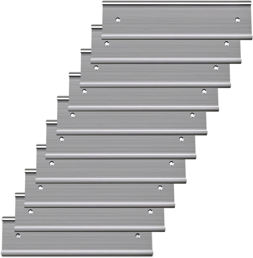 10 Pack Aluminum Name Plate Holders for Door or Wall, 2” x 8” Office Wall Mount Name Plate Holder with Textured Design and Double Sided Tape, for Office, Business, Meeting Room (Silver)