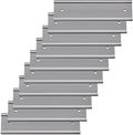 10 Pack Aluminum Name Plate Holders for Door or Wall, 2” x 8” Office Wall Mount Name Plate Holder with Textured Design and Double Sided Tape, for Office, Business, Meeting Room (Silver)