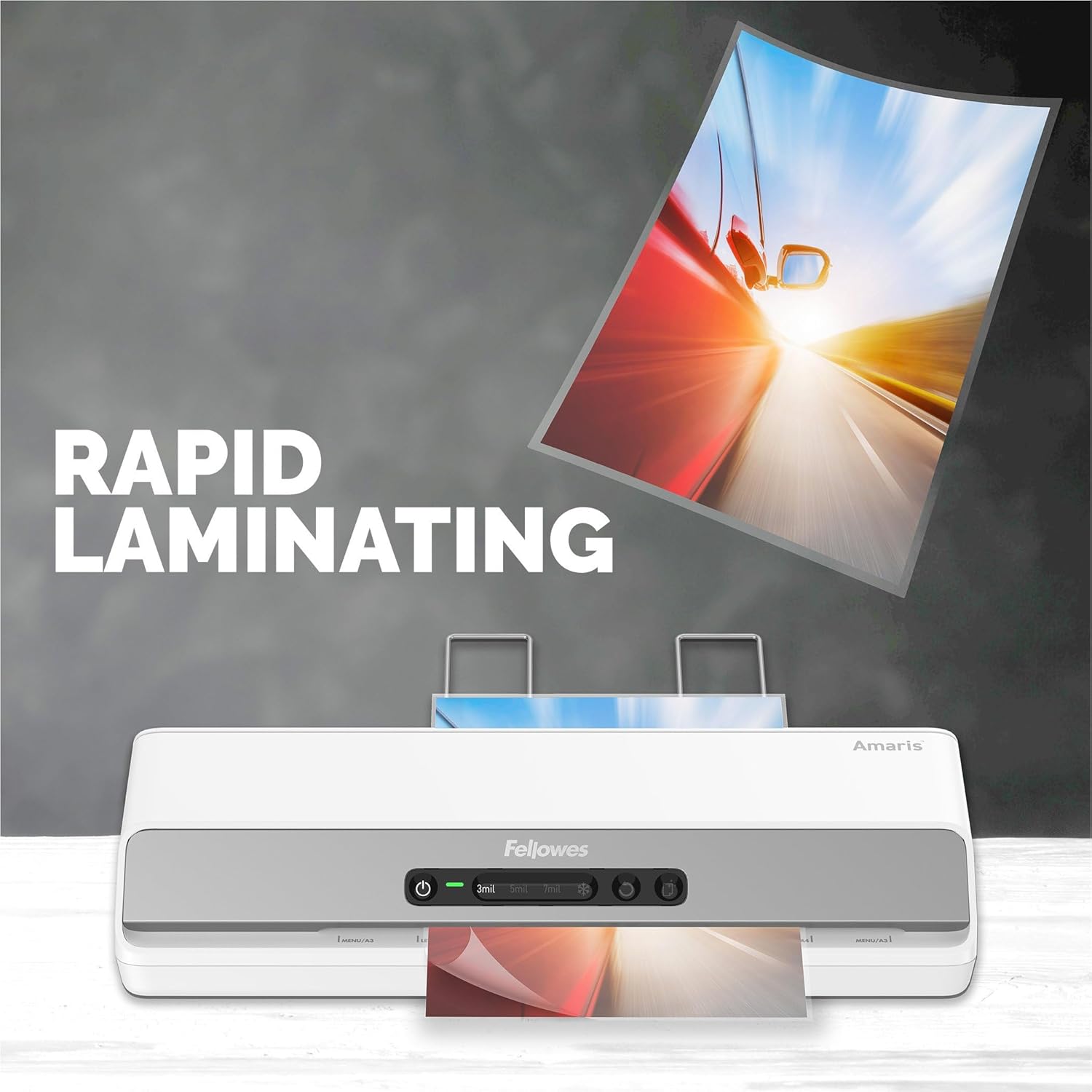 Fellowes Amaris 125 laminator Machine, School or Office use, 12.5 max Width, with 10 Jam Free Laminating Sheets