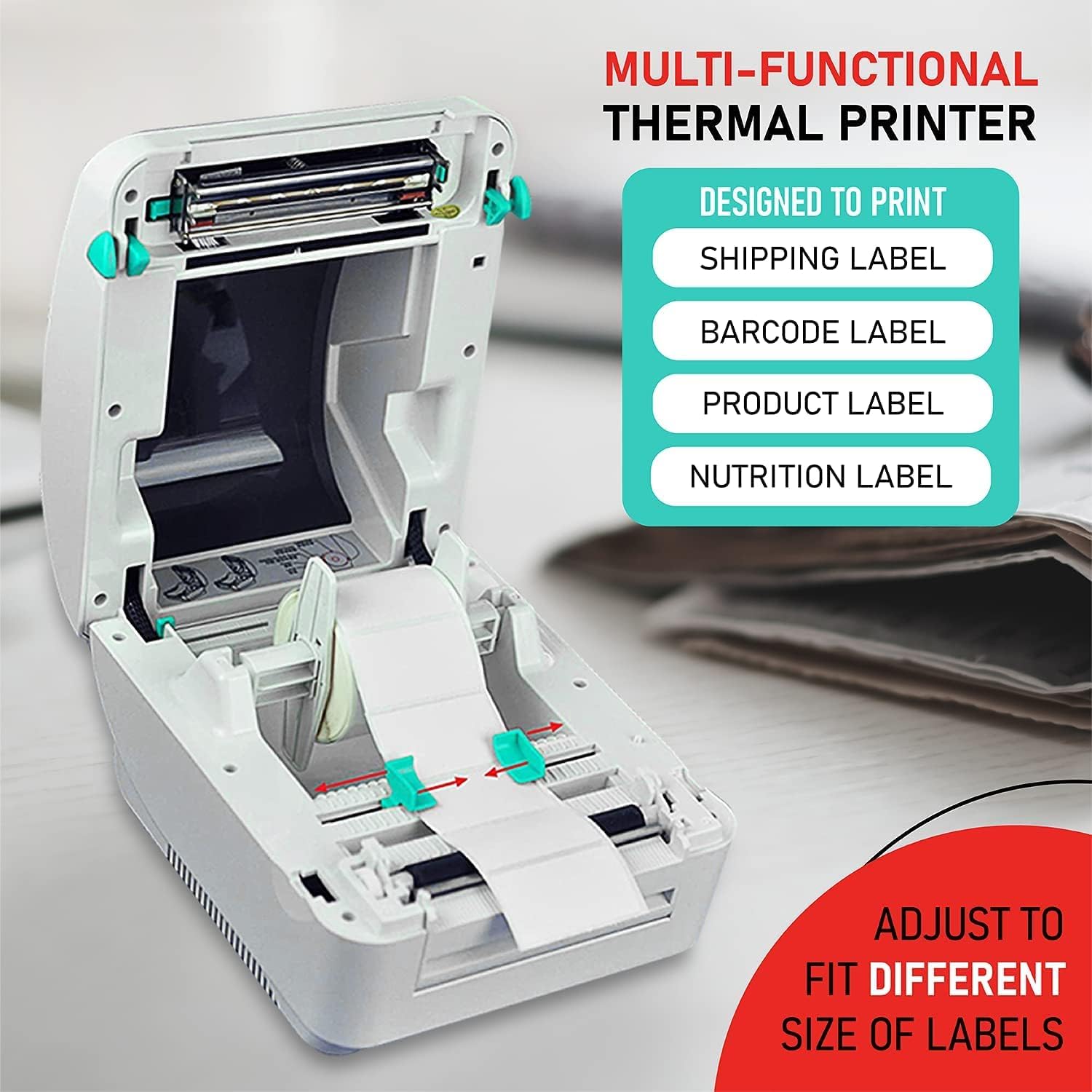 2054A Shipping Label Printer for Windows Mac Chromebook Android, Supports Amazon Ebay Paypal Etsy Shopify ShipStation Stamps UPS USPS FedEx DHL, Roll & Fanfold 4x6 Direct Thermal Label