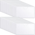 100 Self-adhesive Index Card Pockets Label Pockets sleeves with Top Open for Business Cards, Clear Plastic Sticky Labels Holders for Storage Bins Library Cards, Organizing Totes Shelves(7.3 x 5.67'')
