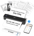 iDPRT MT610 Portable Thermal Printer, Mobile-Travel-Printers, Inkless-Wireless-Small-Printer for Home Use, Office, Vehicles, Bluetooth Printers Supports 8.5" x 11" US Letter & A4 & A5 Size