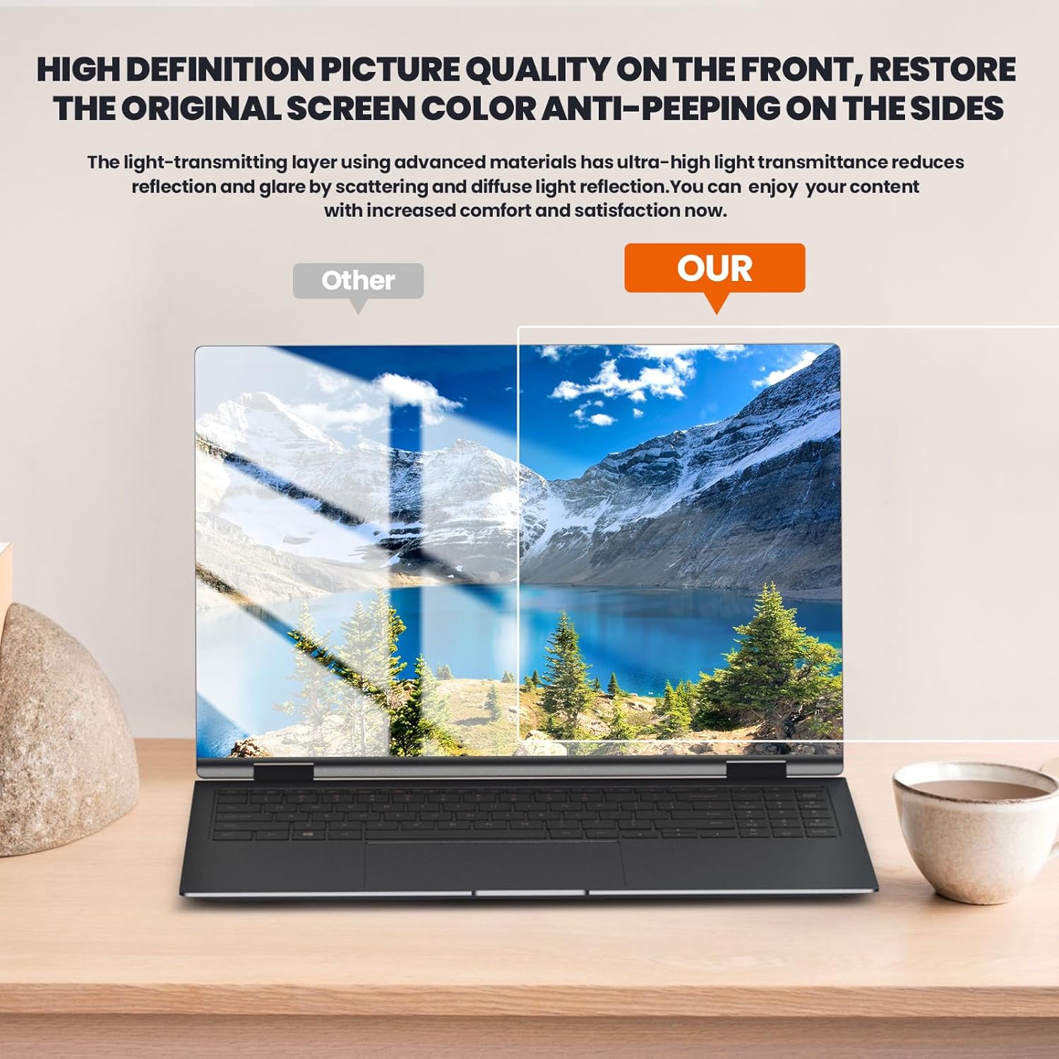 Upgraded HD Computer Privacy Screen 32 inch, Monitor Privacy Screen for 16:9 Widescreen Removable Anti Glare Computer Shield Cover and Blue Light UV-Blocking Filter