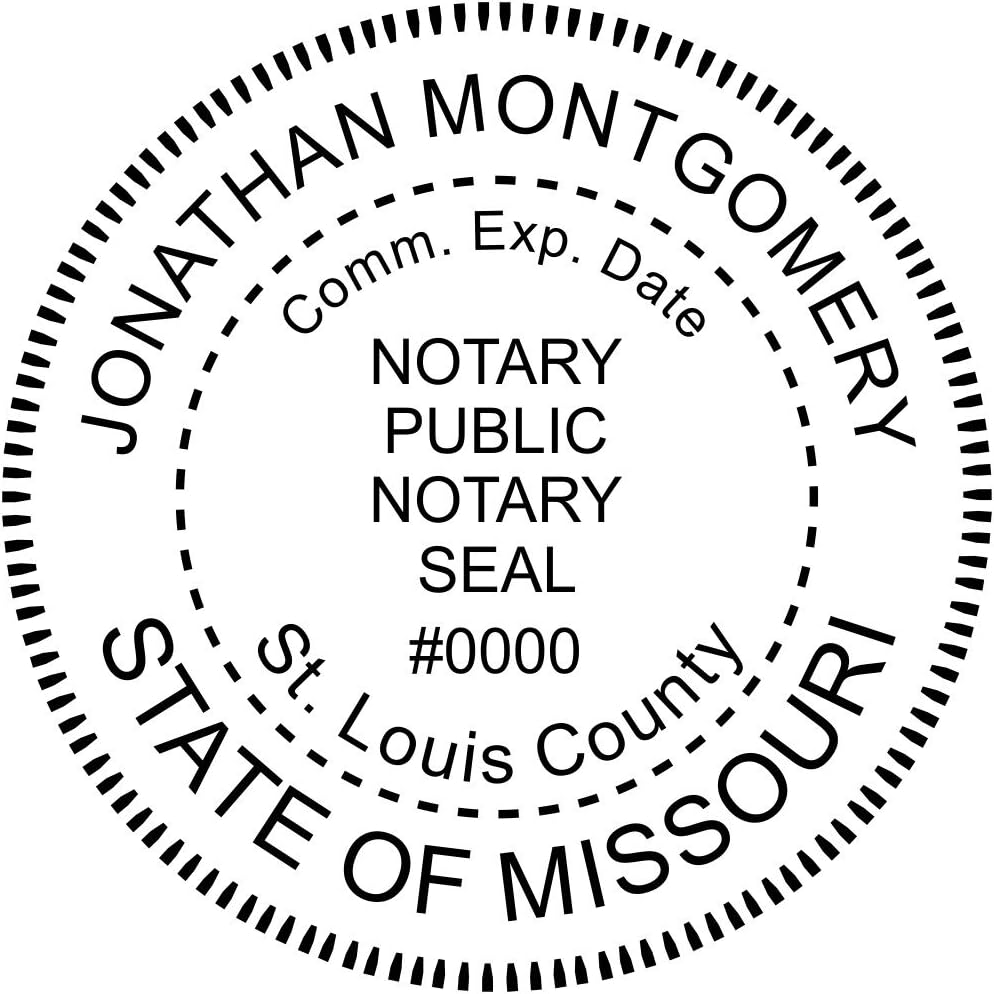 Missouri Round Notary Stamp | Official State Notary Stamp | Official Seals | Meets State Specifications (Missouri, Round Stamp)