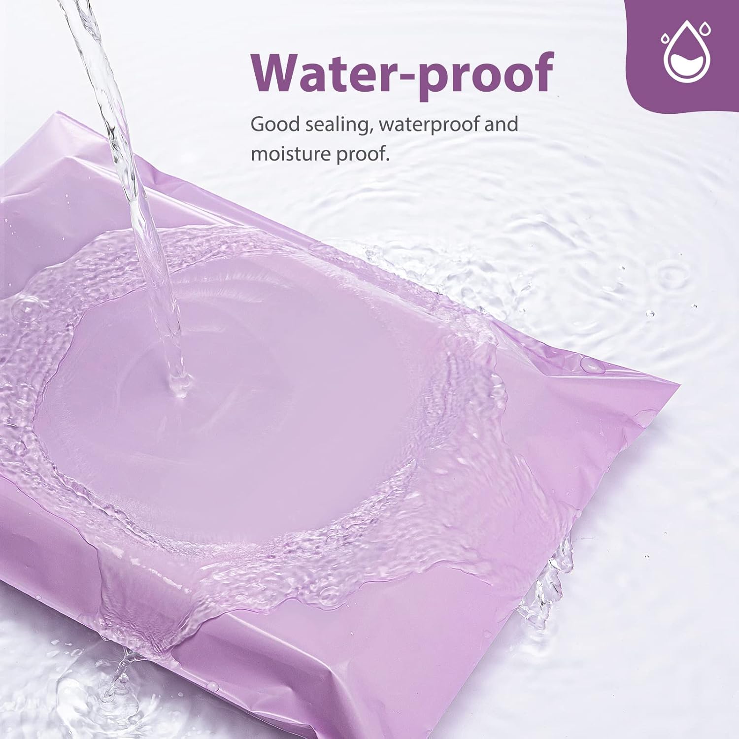 Fuxury Large Poly Mailers 19x24 Inch 50 Pcs, Waterproof Shipping Bags for Clothing, Strong Adhesive Shipping Envelopes for Small Business Suppliers, Self Seal Mailers Poly Bags Mailing Bags Purple
