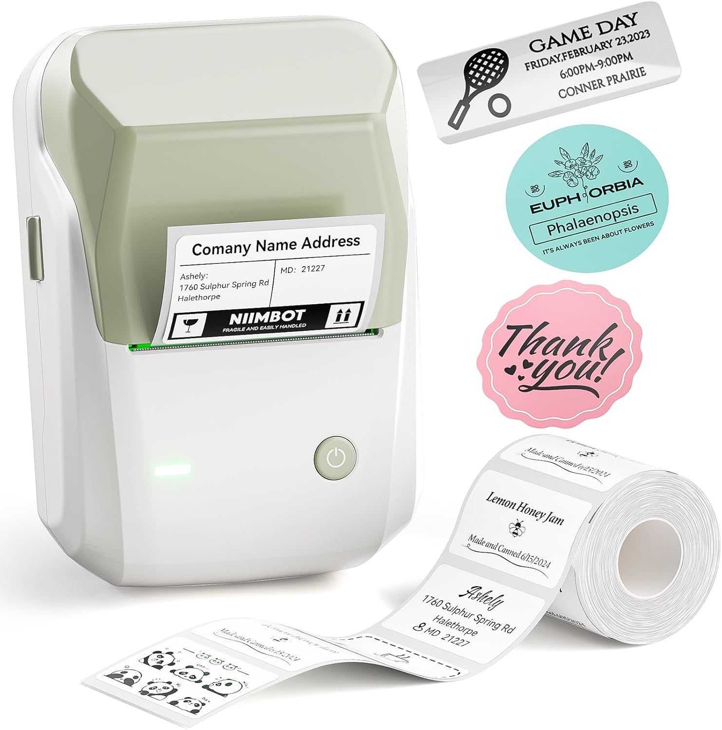NIIMBOT B1 Label Maker Machine with Tape, Thermal Label Printer Easy to Use for Office, Home, Business, 2 Inch Label Maker with 2'' x1.18'' Labels