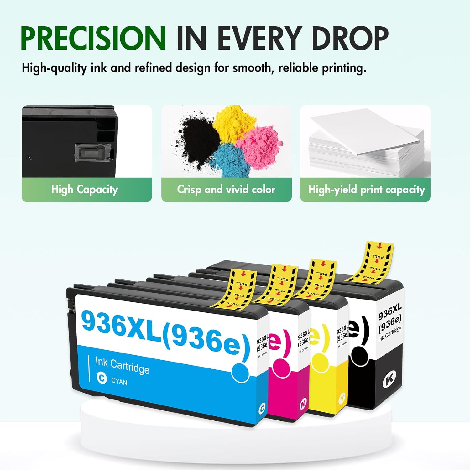 936XL 936 Ink Cartridges Combo Pack: Replacement for HP 936e Ink 936XL Black and 936 Color Combo Pack for HP OfficeJet Pro 9125e 9120e 9730e 9130 9135e 9122e 9128e 9110b 9120b 9130b 9130e Printer