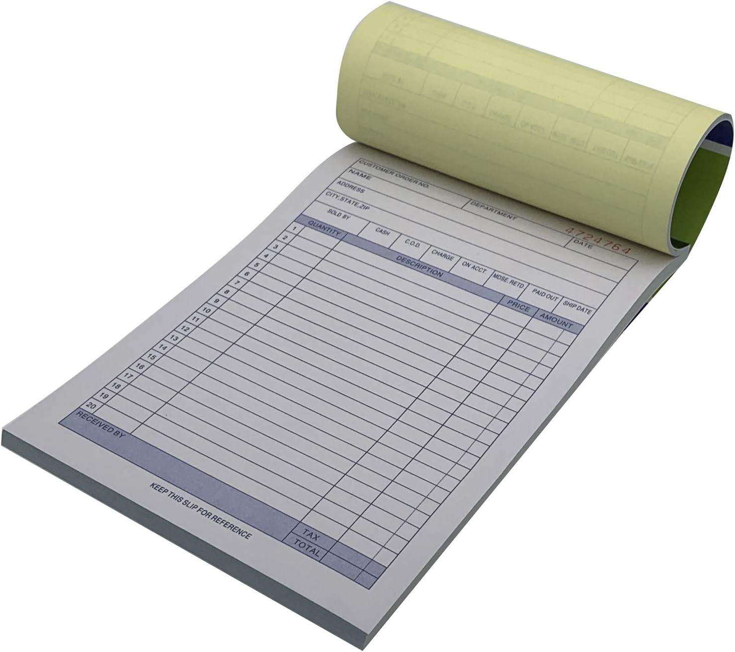 10 Pack Large Sales Order Book Receipt Invoice Duplicate Carbonless 50 Sets 5.5" X 8"5