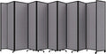 Versare Room Divider 360 Portable Wall Partition | Folding Panels | Large Freestanding Divider | Locking Wheels | Temporary Room Separator | 25' x 7'6'', Cloud Gray