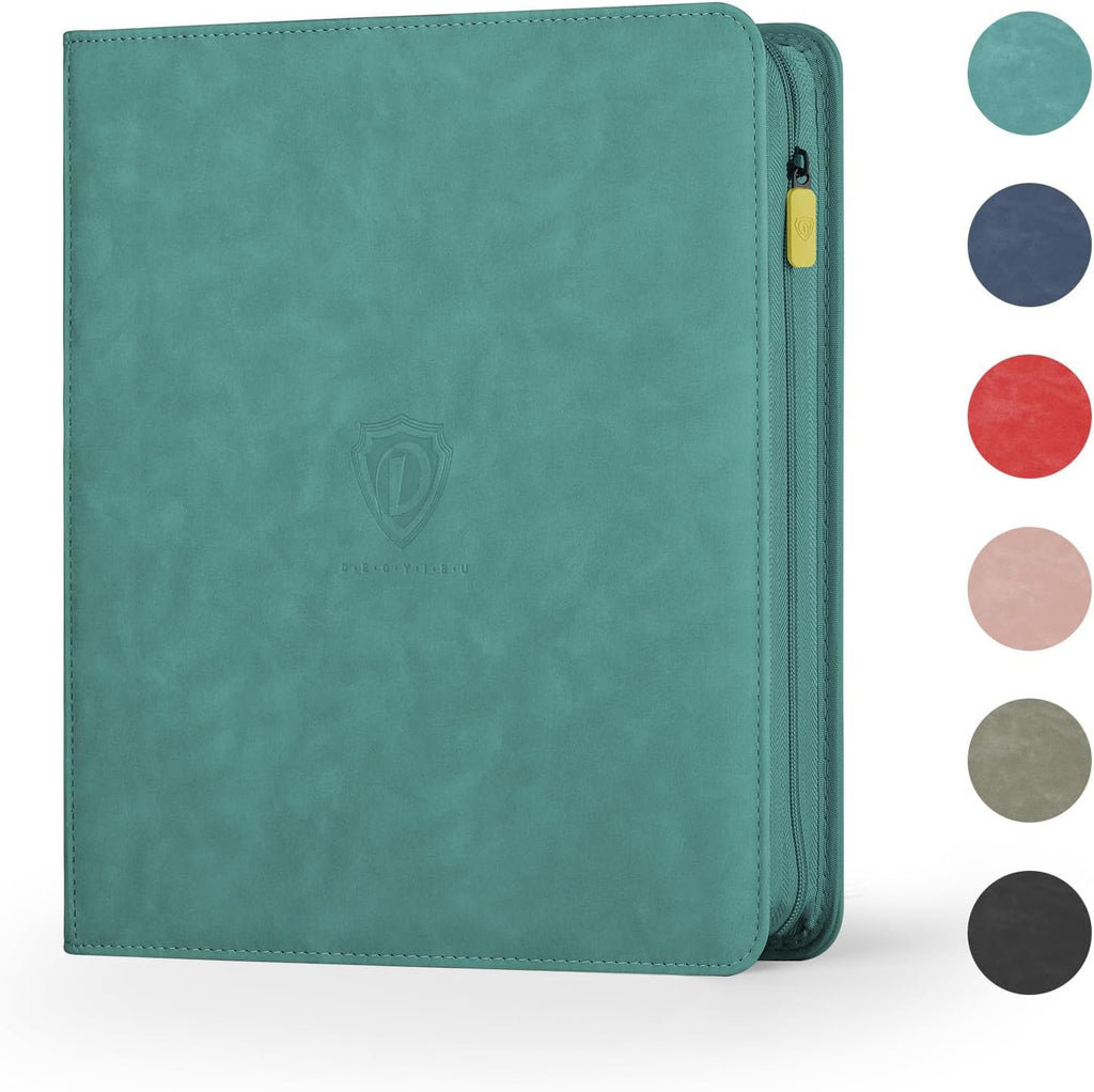 Trading Card Binder with Zip,12 Pockets Card Binder,720 Double Sided Pocket Card Collection Binder,Card Album Card Folder for MTG,TCG,Sports Cards,Game Cards,Green