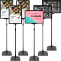 Jutom 4 Pack Adjustable Pedestal Stand Holder 8.5 x 11 Inch Heavy Duty Aluminum Sign Holder Vertical and Horizontal Sign Poster Stands Floor Standing Display for Advertisement Menu Display