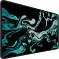 Large Mouse Pad, 31.5x15.7 inch Large Extended Computer Keyboard Mouse Mat, Water Resist Non-Slip Mousepad Rubber Base Long XXL Desk Mouse Pad for Gaming, Office & Home, Marble Cyan