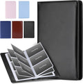 300 Business Cards Holder, 50 Pages Gift Cards Holder, Professional PU Leather Credit Cards Organizer Wallet, Portable Name Card Book Binder Folder, Men Women & Office Supplies, Black