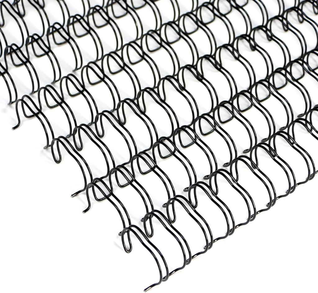 Rayson WR21127BK Wire Binding Spines, 2:1 Pitch Double Loop Binding Wires 1/2 Inch, 21-Loop Wire Ring Pack of 100 with Black