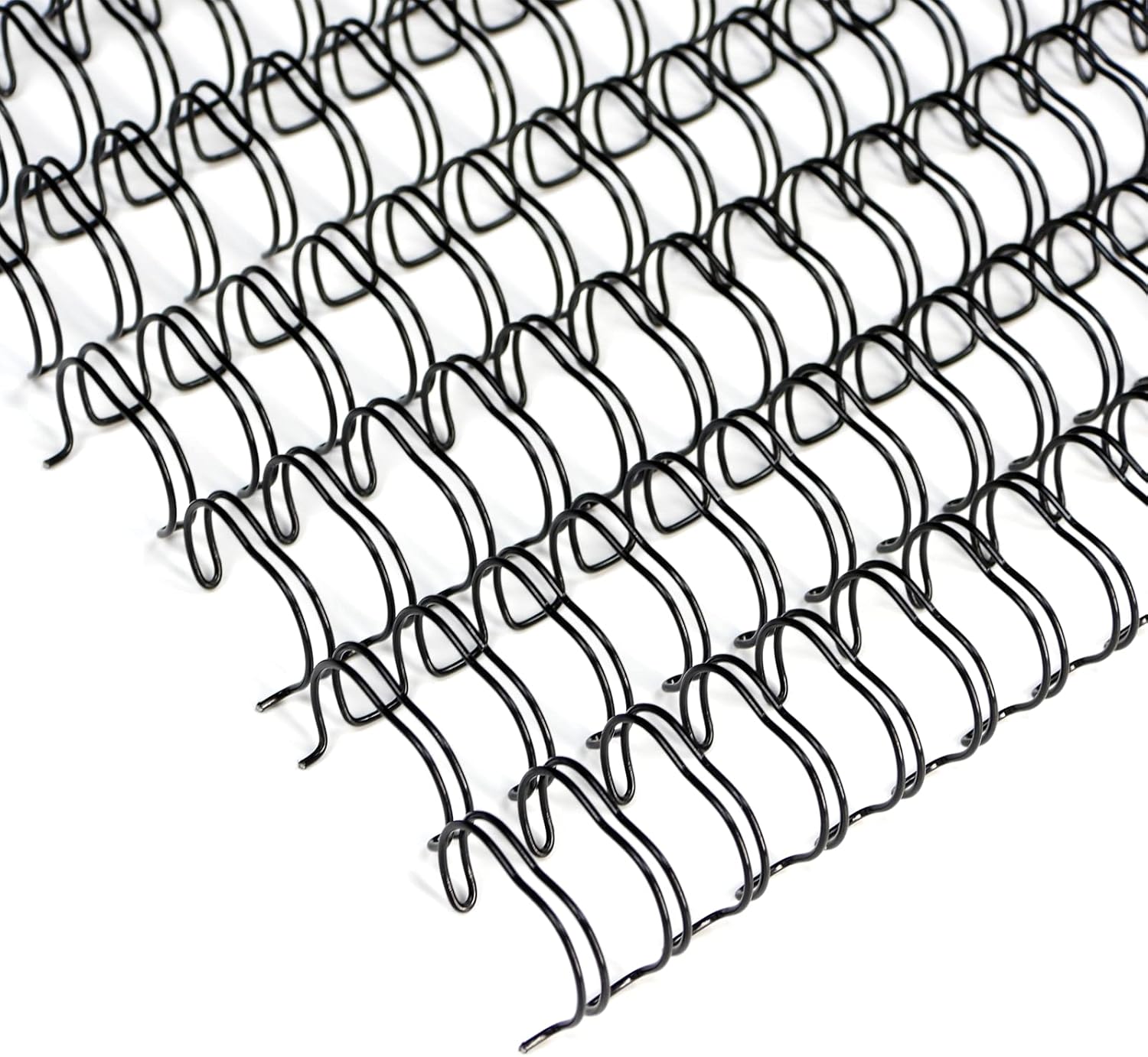 Rayson WR21127BK Wire Binding Spines, 2:1 Pitch Double Loop Binding Wires 1/2 Inch, 21-Loop Wire Ring Pack of 100 with Black