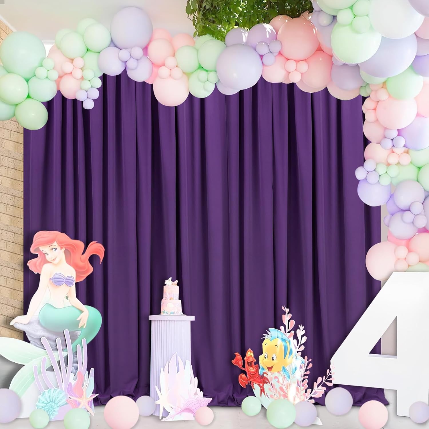 Purple Backdrop Curtains: 6 Panels 5ft x 10ft Polyester Photo Backdrop Drapes - Halloween Party Photography Background Decorations