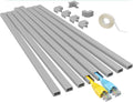 Yecaye 125in Grey Cord Hider, One-Cord Channel Cord Cover on Wall, Cable Management Kit, Wire Covers for Cords, Cable Raceway, W0.59in H0.4in, Grey