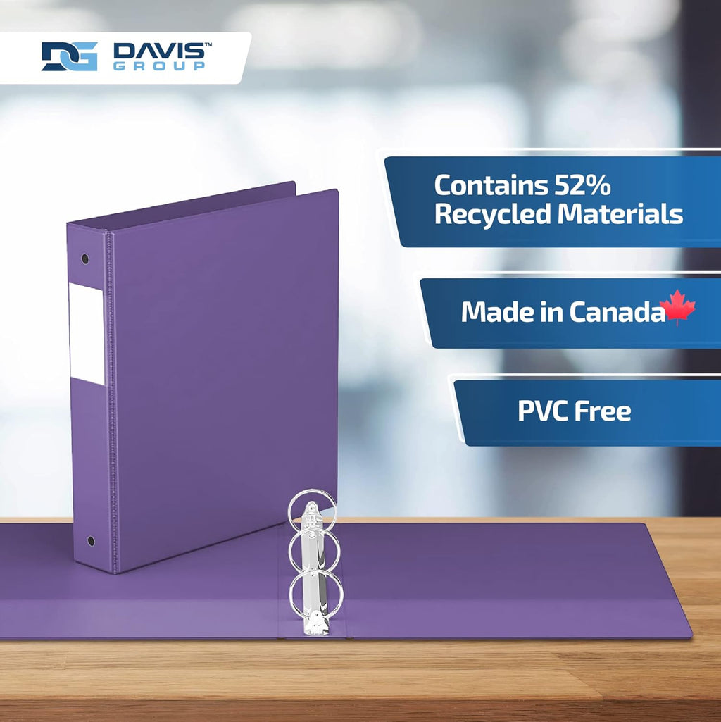 Premium Economy 6-Pack 3-Ring Binders for School or Office, Round-Ring Binders, 1.5 Inch, Purple