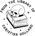 from The Library of Embossers & Stamps for Fantasy Book Readers | Custom Embosser | Custom Stamp | Ex Libris | Elevate Your Fantasy Collection of Stories and Novels (Design 15, Wood Hand Stamp)