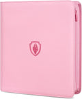 Premium Zip Card Binder 12 Pocket, Fabmaker 912 Pockets Trading Card Binder, PU Zipper Card Collection Album, Sturdy Side-Loading Card Book Holder for MTG, TCG, Game Cards, Sports Cards, Pink