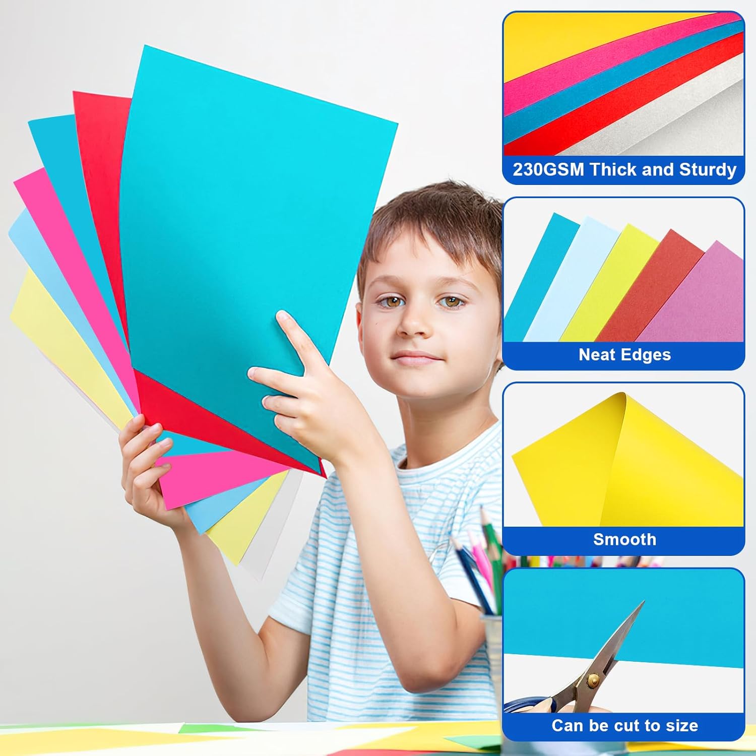 10 Pcs Poster Board Colorful Paper 12x18, ROOKEA Vision Boards Bulk Blank Graphic Display Posterboard Card Paper for Kids School Classroom Arts Craft Projects Drawing Scrapbooking