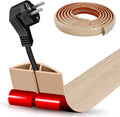 Floor Cord Cover Self Adhesive Cord Hider,10FT Cable Management, Extension Strip Protector for Wires, Prevent Cable Trips for Offices, Gyms, Exhibitions Cavity:0.39"(W) x 0.27"(H) Yellow Wood