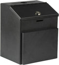 Suggestion Box with lock and keys Lock Metal Wall Mounted Ballot Box, Steel Donation and Collection Drop Box with wide Slot, 8.5H x 6W x 7.3L Inch office comment box with front wide pocket