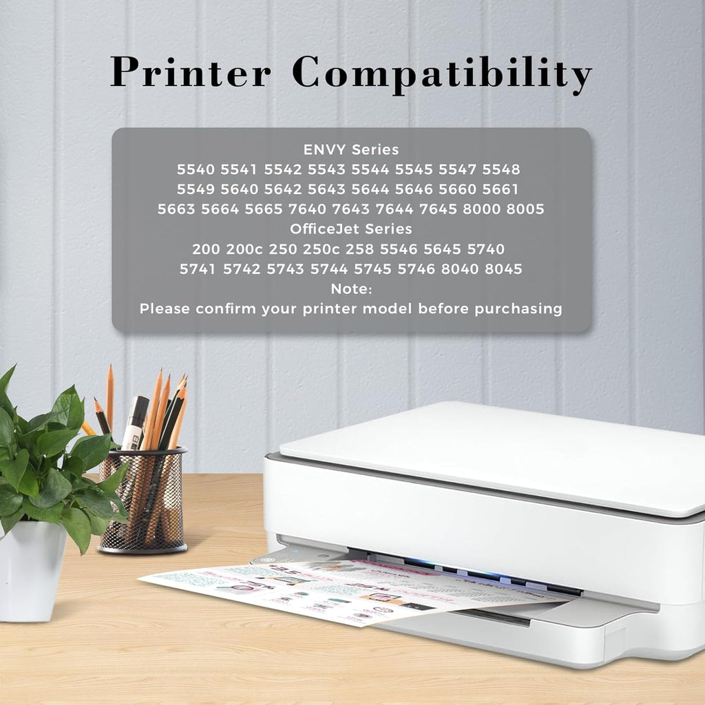 Printer Ink 62 XL 62XL Envy 7645 for 62 XL Black Ink Cartridge Ink 62 62XL Ink Cartridges Black HP62 HP62BK with ENVY 5540 5544 5545 5642 5660 5664 7640 7645, OfficeJet 200 250 258 5740 5745 5746 8040