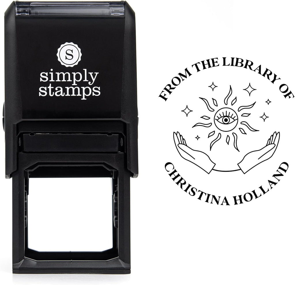 from The Library of Embossers & Stamps for Fantasy Book Readers | Custom Embosser | Custom Stamp | Ex Libris | Elevate Your Fantasy Collection of Stories and Novels (Design 18, Self-Inking Stamp)