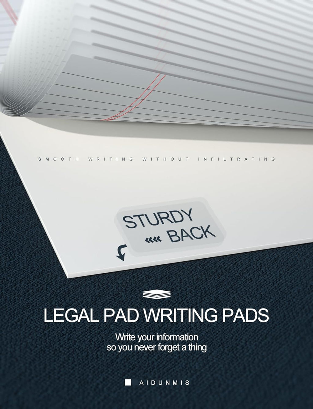10 Pack Legal Pads Writing Pad 5x8 Inch Lined Writing Note Pads Grocery List Notepad Narrow Ruled Writing Pads 5x8 White Small Legal Pad 30 Sheets To Do Notepad 80GSM Paper for School, College, Office