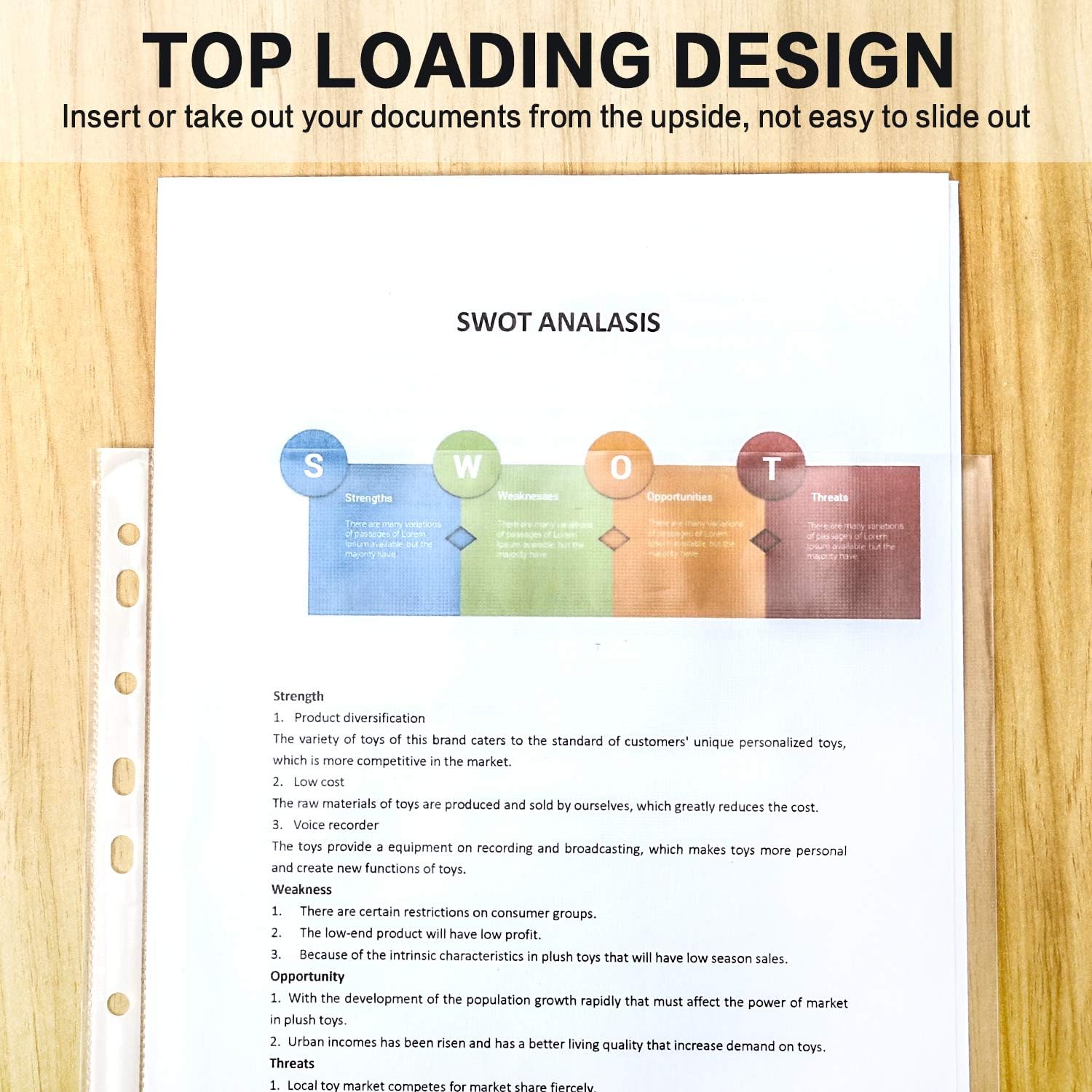Sheet Protectors, PANDRI 500 Pack Clear Heavy Duty Plastic Page Protectors Sheet Reinforced 11-Hole Fit for 3 Ring Binder Fits Standard 8.5 x 11 Paper, 9.25 x 11.25 Top Loaded, Excluding Acid