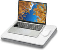 Lap Desk with Pillow Cushion, Portable Laptop Bed Desk, Fits up to 15.6 inch Laptop, Lap Stand for Bed & Couch & Carpet, Book Tablet/Drawing Board - White