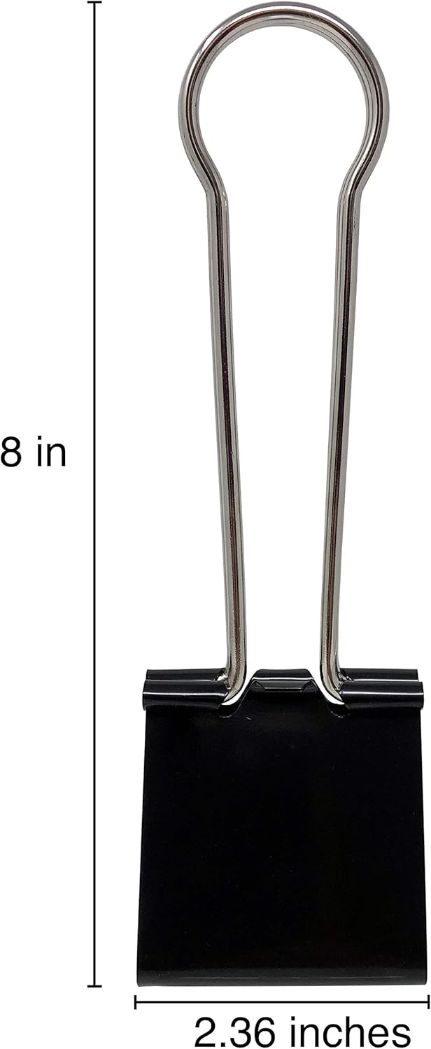 Clipco Binder Clips Super Extra Large 2-1/3in Black (2-Pack)